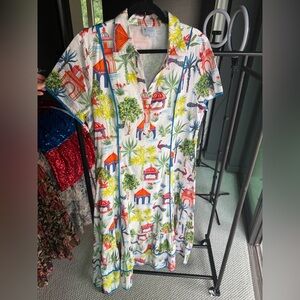 Islapayal Colorful Tropical Print Dress